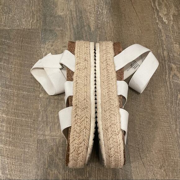 Spirit Gigi White Strap Platform Espadrille Sandals Size 7 - Picture 4 of 10